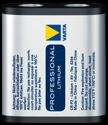 06204 301 401 VARTA Photo, 6 volt, 1300 mAh, 34x35x17mm