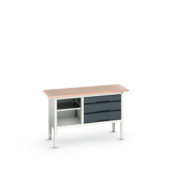 Stół warsztatowy szer. 1500mm Nie Stół do przechowywania Stal dł. 600mm wys. 830 → 930mm