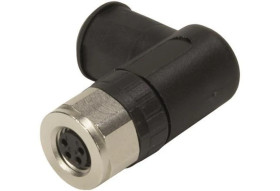 Złącze M8 śrubowe 4 polowe żeńskie kątowe nieekranowane 21023594401