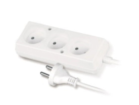 Przedłużacz 3-gniazda b/u 10A 3m /OMY 2x1/ biały PS-360 T-105320