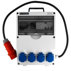 Rozdzielnica budowlana pTD-S/FI Zabezpieczona 4x230V z licznikiem zużycia energii EEG Siemens kabl 5x2,5mm2 oraz wygodny uchwyte