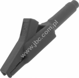 MA 260 SH SW Krokodylek izolowany z gniazdem 4mm, rozwarcie szczęk 6mm, czarny, Hirschmann, 973889100, MA260SHSW