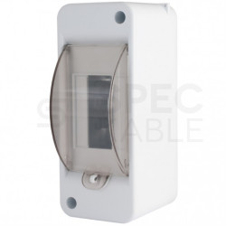 Rozdzielnica natynkowa S-2 1x2 moduły IP20 57x140x67mm drzwi transparentne dymne INCOBEX