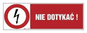 ZNAK - HD007 Nie dotykać 20 x 6,7 cm FN - Folia samoprzylepna