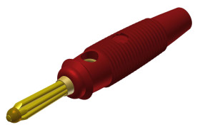 Adapter z wtykiem bananowym Męski Połączenie lutowane typ Wtyk bananowy Czerwony 30A Hirschmann Test & Measurement