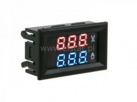 Woltomierz i amperomierz; LED; 50A + bocznik: DC