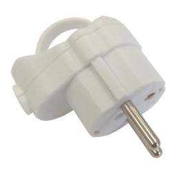 Wtyczka kątowa z uchwytem, unischuko 2P+Z IP20 250V 16 A biała 24013