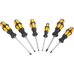 Wera 05018282001 932/6 Kraftform Plus Slot/Phillips Chiseldrivers, 6-Piece Set