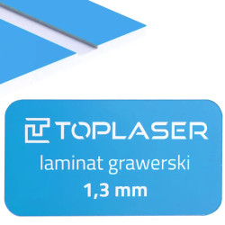 Laminat grawerski 1,3mm niebiesko/biały 812 formatka 600x300mm 60x30cm do obróbki laserowej