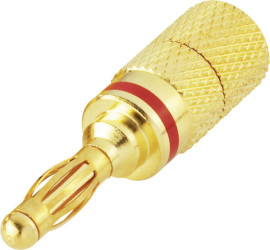 Złącze męskie lamelowe złącze męskie proste Średnica pina: 4 mm czerwony BKL Electronic 0103029 1 szt.