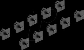 64246 Dust cover for RJ10 socket with handle, black, 10 pieces