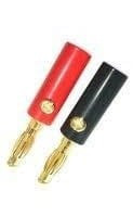 BANAN-WP-BR-Z Wtyki bananowe, przykręcane - komplet: czarny+czerwony - złote