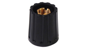 Pokrętło potencjometru oś: 6.35mm średnica: 21mm Wałek okrągły Czarny Elma