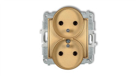 Icon Mechanizm Gniazda Podwójnego Do Ramki Z Uziemieniem 2X(2P+Z) (Bez...