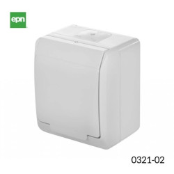 Hermes Gniazdo hermetyczne pojedyncze natynkowe z uziemieniem 16A IP44 białe 0321-02