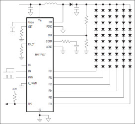 Six-String WLED Driver with Integrated Step-Up Converter