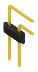 Pin header, 2 pole, pitch 1.27 mm, angled, black, SLVW2KA0542G