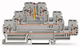 Złączka trzypiętrowa diodowa 2,5mm2 szara 870-593/281-413 /50szt./