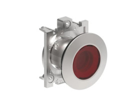 Metalowy przycisk płaski podświetlany fi30mm samoczynny powrót kryty Czerwony LPFBL104
