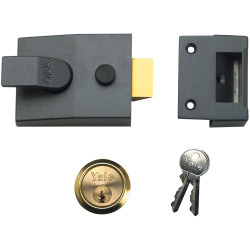 Yale Locks 89 Deadlock Nightlatch 60mm Backset DMG Finish Satin Chrome Cyl Box