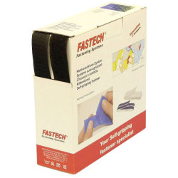 FASTECH B25-STD999910 Sew-on Hook-and-Loop Tape 10m x 25mm Black