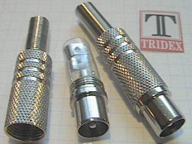 Wtyk antenowy metalowy prosty z odgiętką GX