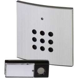 Heidemann 70821 HX Wireless Door Bell Set Alu Finish, 8 Melodies, LED Alert