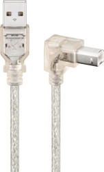 Kabel USB 2.0 Hi-Speed 90, Przezroczysty - Długość kabla 0.5 m