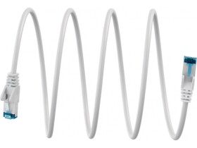 Kabel patchcord CAT 6a S/FTP PIMF 0,25m Cu biały ultra-elastyczny