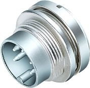 Panel plug, 5 pole, solder connection, screw locking, straight, 09 0319 00 05