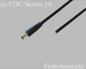 075924 Adapter cable, 2000 mm, DC plug to open end