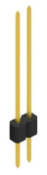 Pin header, 2 pole, pitch 1.27 mm, straight, black, 10059477