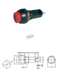 PRZEŁĄCZNIK PRZYCISK OKRĄGŁY ON 250V 1A CZERWONY MKX MONOSTA