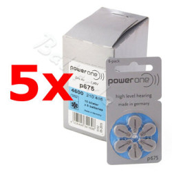 300 x baterie do aparatów słuchowych Power One Varta 675