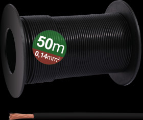 23CW021 Stranded wire, 0.14 mm², black, 50 m reel