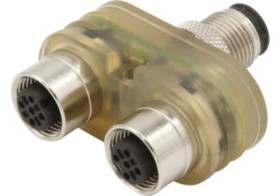 Moduł logiczny AND 20x43x42mm 10-30V DC gniazdo czujnika M12 wtyk kontrolny M12 3P IP67 VL170102