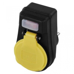 Gniazdo IP44 czarno-żółte EMOS P00271