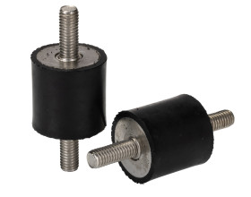 Podstawka antywibracyjna M8 średnica 30mm wysokość całkowita 70mm Cylinder męski-męski