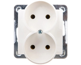 IMPRESJA Gniazdo podwójne b/u ecru GP-2YR/m/27