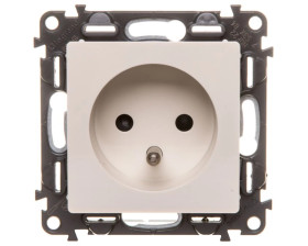 VALENA LIFE Gniazdo pojedyncze z/u 2P+Z z przesłonami kremowy 753284