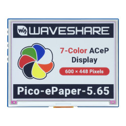 5.65" ACeP 7-Colour E-Paper Display Module for Raspberry Pi Pico