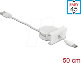 81318 Easy 45 module USB 2.0 pull-out cable USB Type-a to USB Type-C&amp;