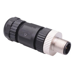 4 Way M12 Male Industrial Circular Connector IP67 4A 250V