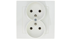 As Gniazdo Podwójne Z/U Ecru Gp-2Gz/27