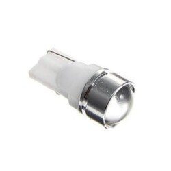 Żarówka samochodowa LED T10 W5W biała zimna, soczewka, 12V; AKS
