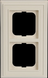 1722-832 Cover frame 2-gang, ivory white - Busch-dynasty®