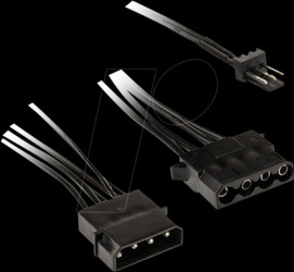 PGW-AC-KOL-086 Kolink fan adapter cable, 3-pin to 2x 4-pin Molex, 245 mm, black
