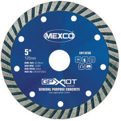 MEXCO GPX10T12522 GP Concrete Turbo Diamond Blade 125 x 22mm
