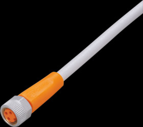 Sensor actuator cable, M8 cable socket, straight, A to open end, 3 pole, 5 m, PUR, gray, 3 A, EVW069