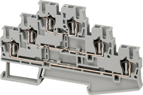 Terminal block, 6 pole, 0.2-2.5 mm², clamping points: 2, gray, spring balancer connection, 20 A, NSYTRR26T